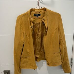 Mustard Yellow cropped bike jacket
